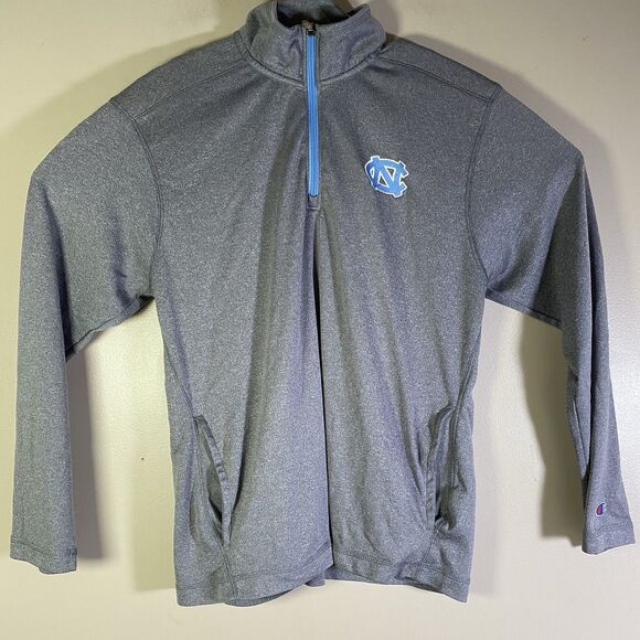 Champion UNC Tar Heels 1/4 Zip Pullover Shirt  Mens Size Medium Grey Lightweight - Picture 1 of 12